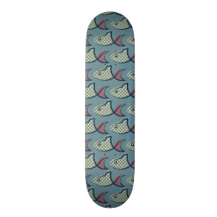 Polkaen pricker fiskmönster skateboard bräda 21,5 cm