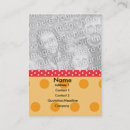 Polkaen pricker fotokortet visitkort