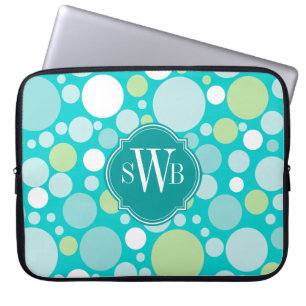Polkaen pricker galen mönsterMonogrampersonlig Laptop Sleeve