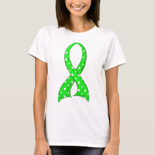 Polkaen pricker lymfkörtelcancer för grönt band tee shirt