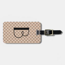 Polkaen pricker märkren med initialt, B&W-polka Bagagebricka