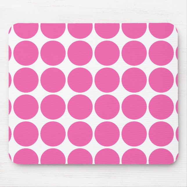 Polkaen pricker polka dots för shock rosa för musmatta (Framsidan)