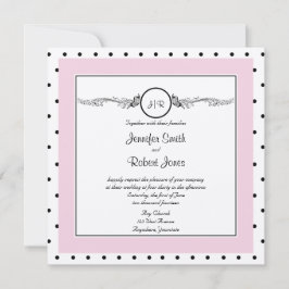 Polkaen pricker Posh bröllopinbjudan för fjäril Inbjudningar