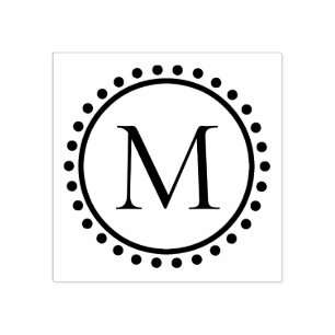 Polkaen pricker ringmonogramen stämpel