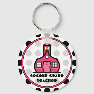 Polkaen pricker understöder klasslärare Keychain Nyckelring