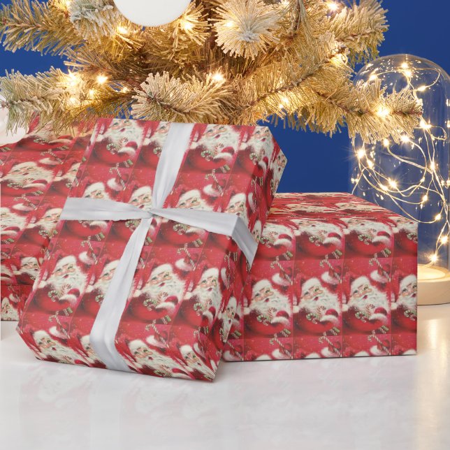 Polkagrisar för julleende Jultomten Holding Presentpapper (Helgdagar)