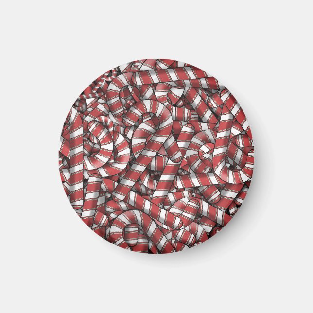 Polkagrisar för trådbunden röd stripe-Abstrakt Magnet (Framsidan)