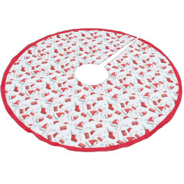 Polkagrisar, gåvor och jultomter julgransmatta borstad polyester