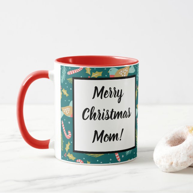 Polkagrisar Holly Gräs Boughs Birds Mugg (Med munk)