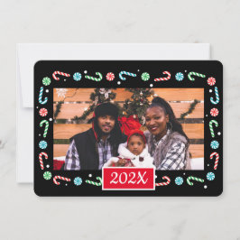 Polkagrisar Jul ram (lägg till ditt eget foto) H Julkort