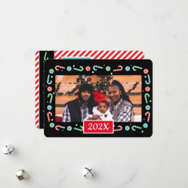 Polkagrisar Jul ram (lägg till ditt eget foto) H Julkort