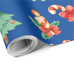 Polkagrisar, ljus och Träd Presentpapper