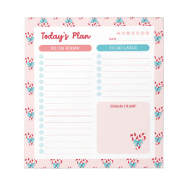 Polkagrisar och Bows Daily To Do List-planerare Anteckningsblock