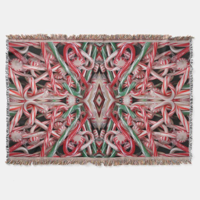 Polkagrisar och prermints jul-Helgdag Filt (Framsidan)