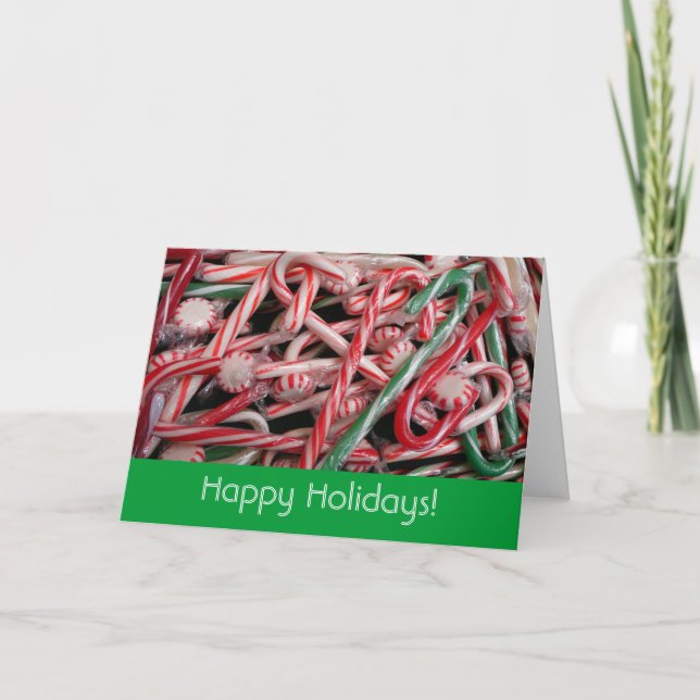 Polkagrisar och prermints jul-Helgdag Helgkort (Framsida)
