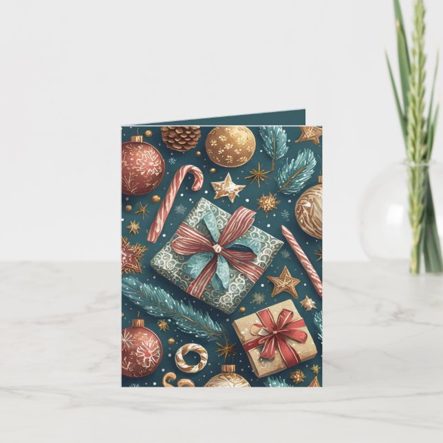 Polkagrisar och Presenter Helgdag Helgkort (Framsida)