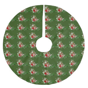 Polkagrisar och Rosett band Julgransmatta Borstad Polyester