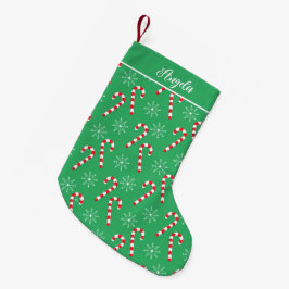 Polkagrisar Snöflingor Grönt - julklapp Liten Julstrumpa