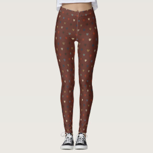 Polkahjärtan på kilimbrunt leggings