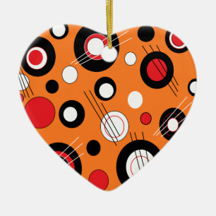 Polkaorange Julgransprydnad Keramik