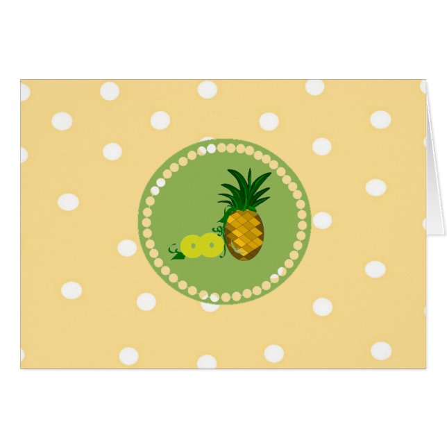 Polkprickar Och Pineapple OBS Kort (Framsidan Horizontal)