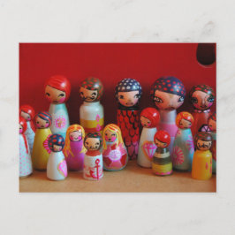 Poll-kort för peg doll-familjen vykort