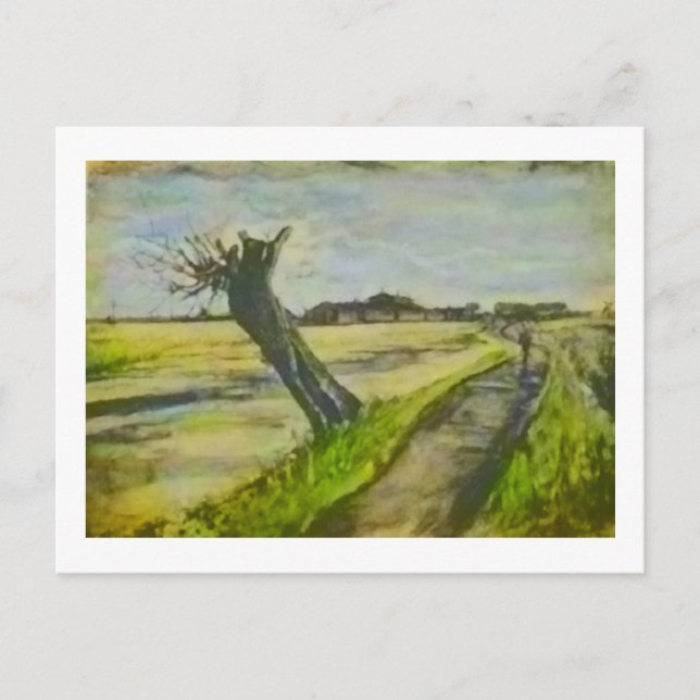 Pollard Willow Van Gogh Fine Art Painting Vykort (Framsida)
