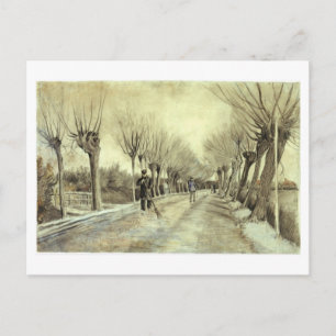 Pollard Willows, Man med Broom, Van Gogh Fine Art Vykort