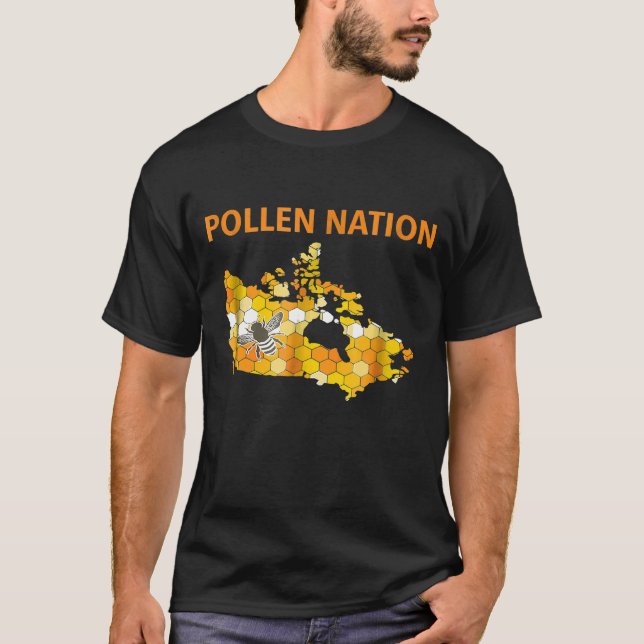 Pollen Nation Kanada biodling och biodling T Shirt (Framsida)