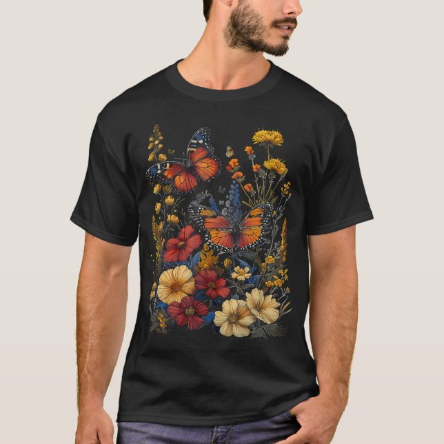 Pollinator Garden Design Wildlife Flowers Native P T Shirt (Framsida)