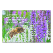 "Pollinator Haven & Pesticide free Zon"-meddelande