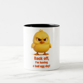 Pollito enfadado – “Back off, I’m having a bad egg Två-Tonad Mugg