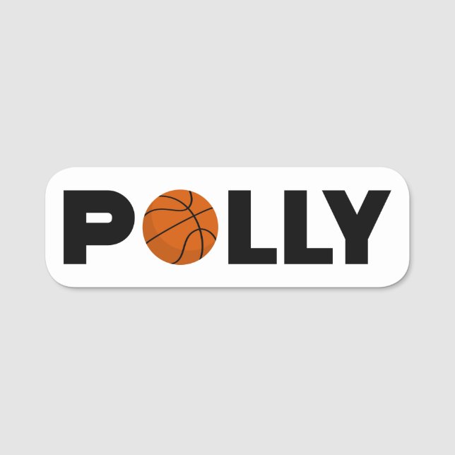 Polly Basketball Namnbricka (Framsida)