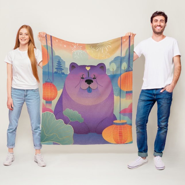 POLLY PLUM-chow-hund Fleecefilt (På plats)