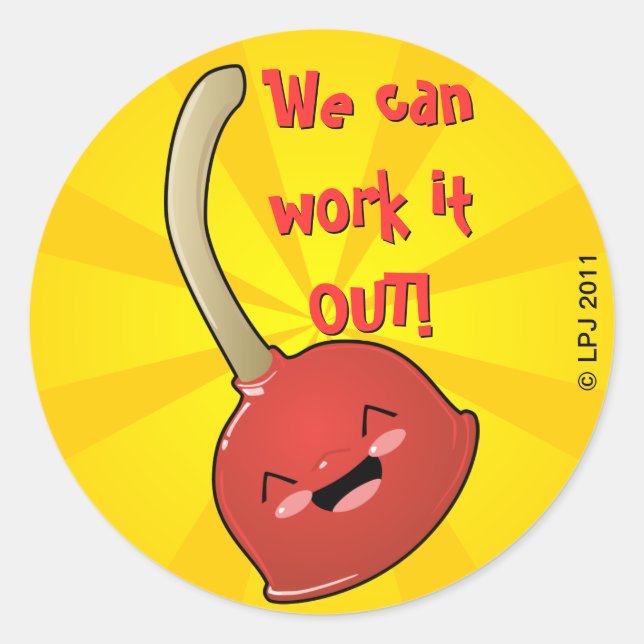 Polly Plunger Stickers Runt Klistermärke (Framsida)