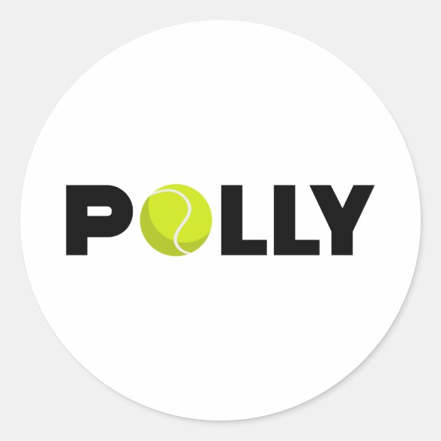 Polly Tennis Runt Klistermärke (Framsida)