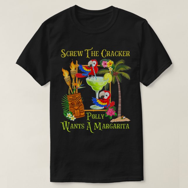 Polly vill ha en Margarita Tropical Vacation Parro T Shirt (Design framsida)