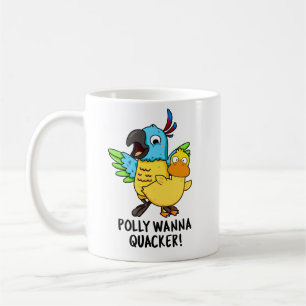 Polly Wanna Quacker Funny Animal Pun Kaffemugg