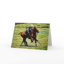Polo Action Polohäst Ryttare Konst Gratulationskor