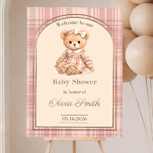 Polo Baby Shower välkomstskylt, Preppy Girl Baby