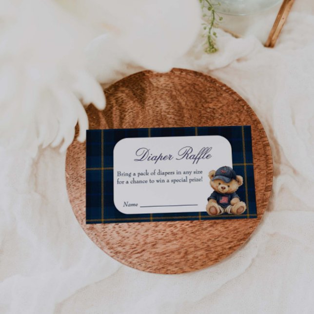 Polo Bear Baby Shower Diaper Raffle Tilläggskort (Skapare uppladdad)