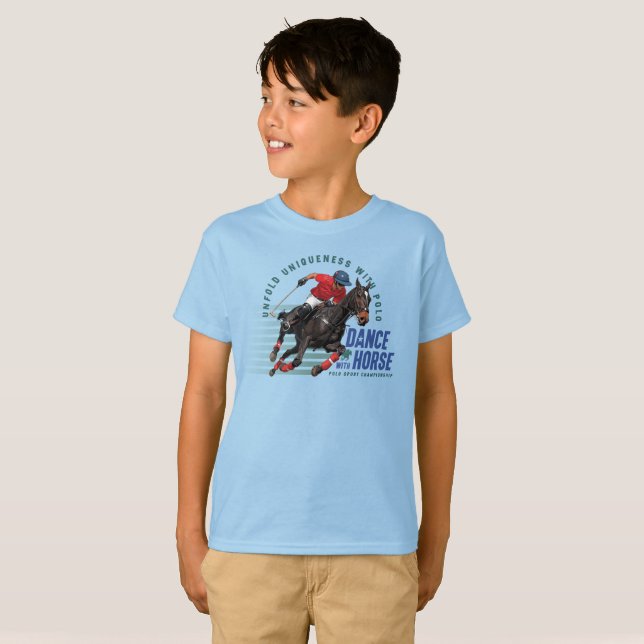 Polo Championship Equestrian Ryttare Dans med häst T Shirt (Hel framsida)