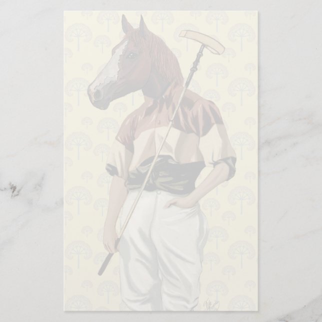 Polo Horse Porträtt Brevpapper (Framsida)