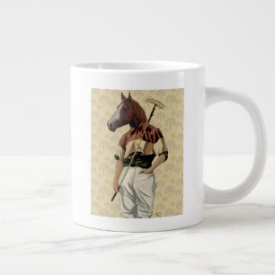 Polo Horse Porträtt Jumbo Mugg