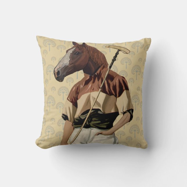 Polo Horse Porträtt Kudde (Framsida)