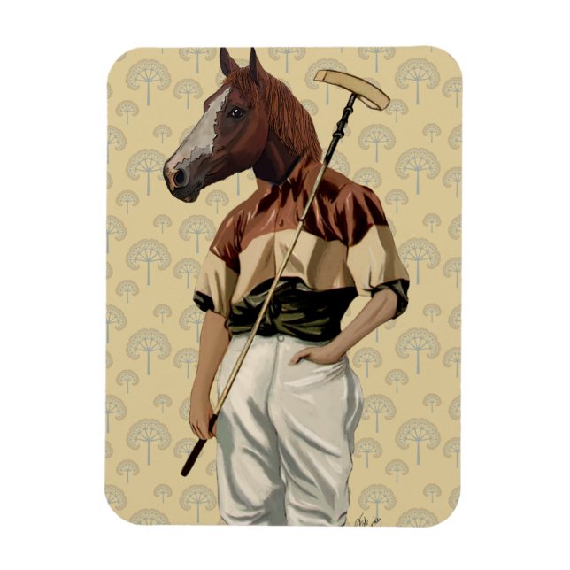 Polo Horse Porträtt Magnet (Vertikal)