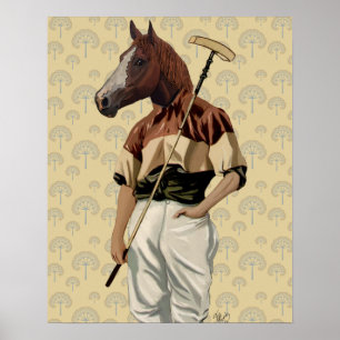 Polo Horse Porträtt Poster