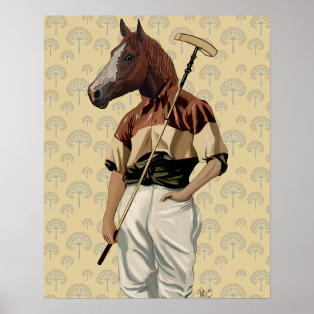 Polo Horse Porträtt Poster (Framsidan)