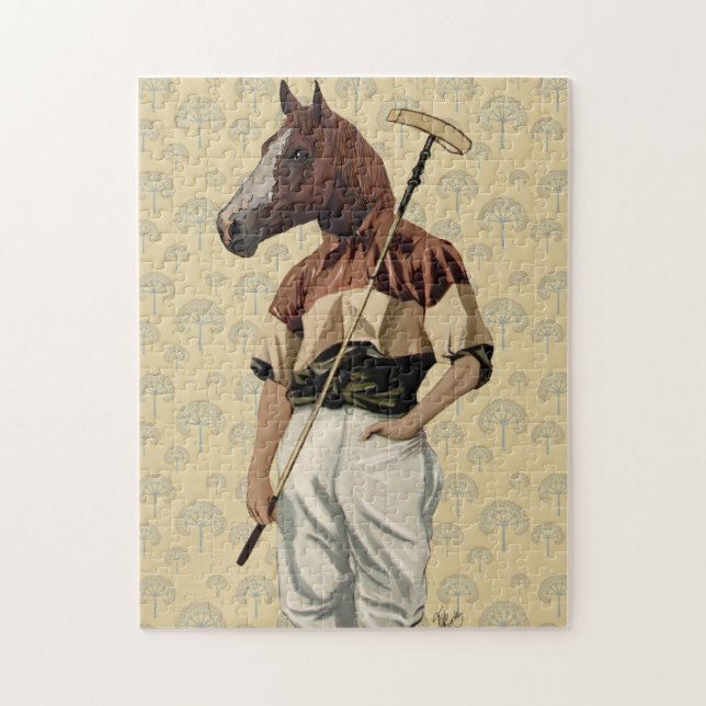 Polo Horse Porträtt Pussel (Vertikal)