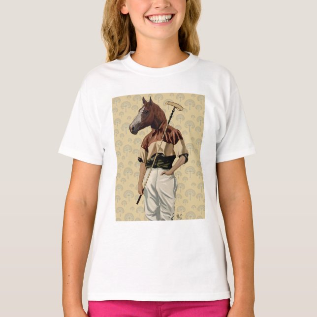 Polo Horse Porträtt T Shirt (Framsida)